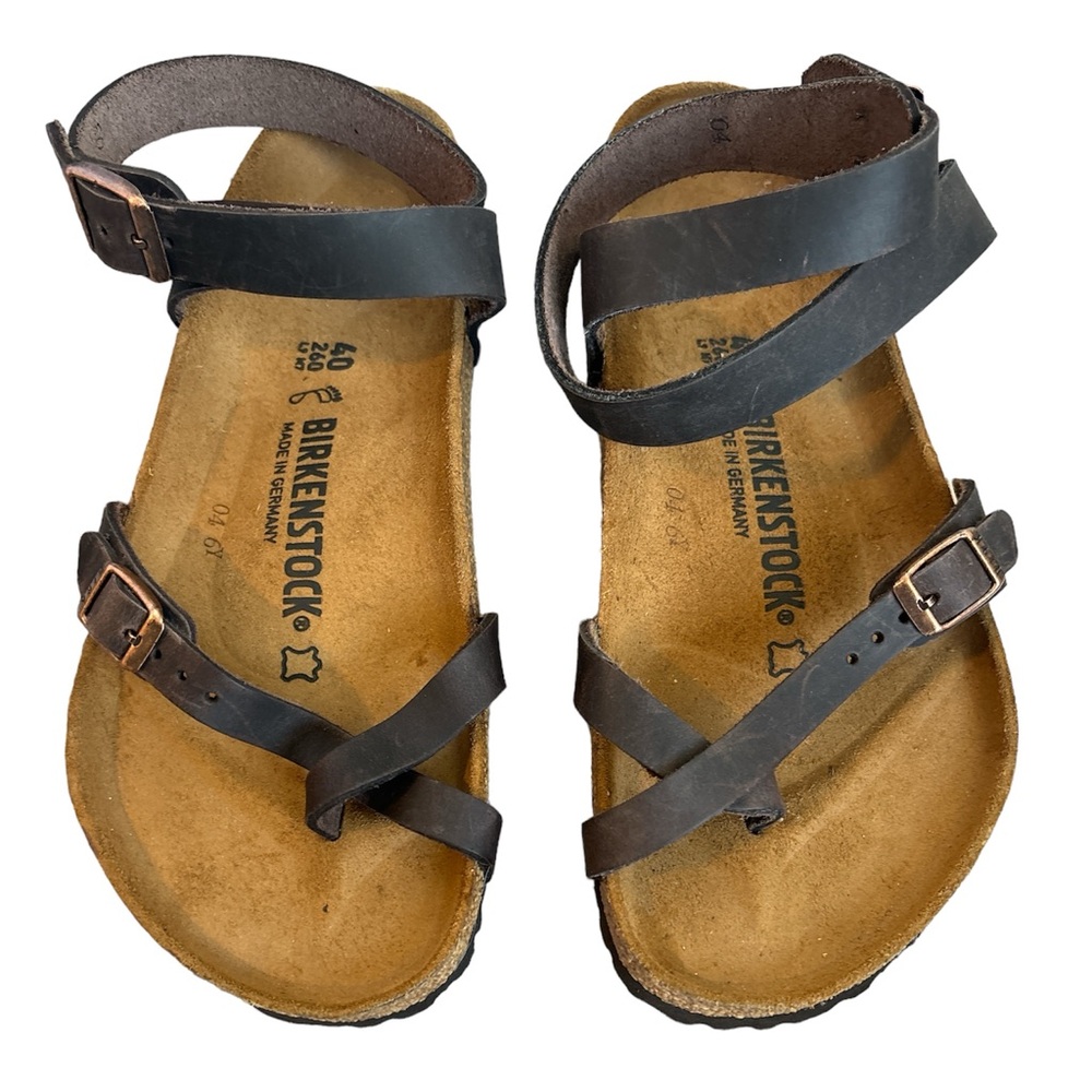 NWT BIRKENSTOCK Yara Oiled Leather Regular Width Sandals size 40EU 9/9.5 US
